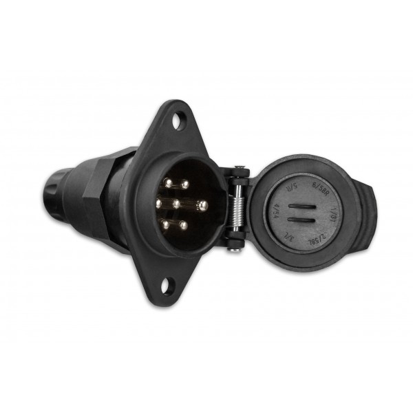 Stecker 24V 7-Polig Typ N schwarz für LKW 